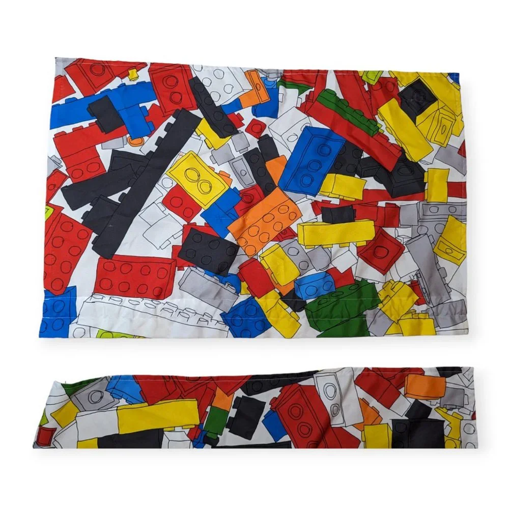 Lego Inspired Handmade Set of 2 Window Valance